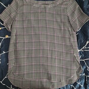 Banana Republic Black and White Plaid Blouse